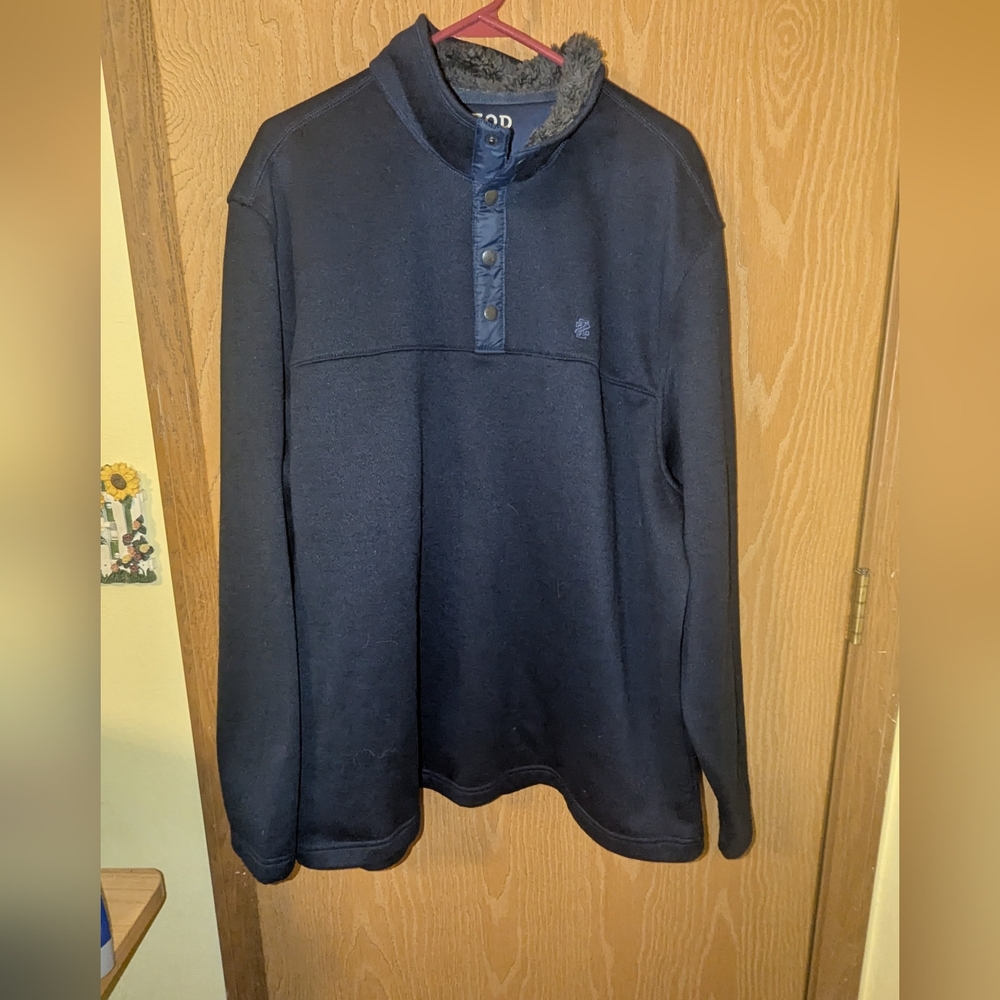 IZOD Navy Blue Pullover w/Snap Neck. Men's XXL